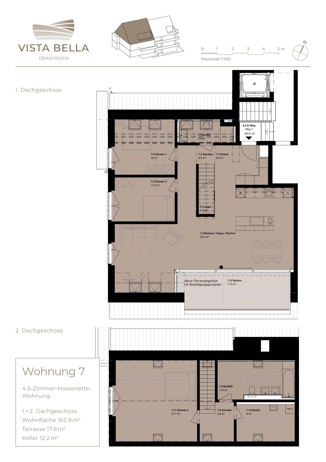 5 ½ rooms roof flat